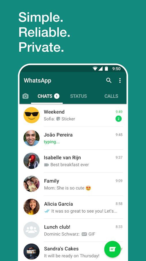 WhatsApp Home Screen